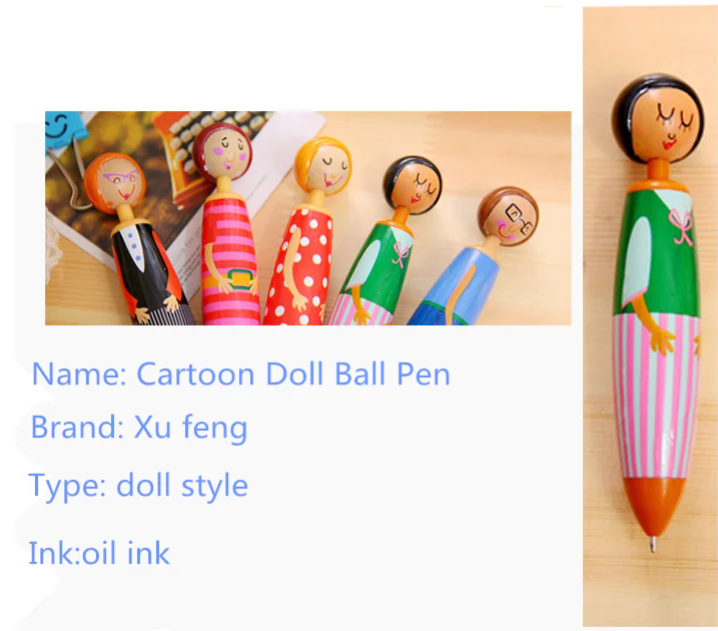 Lovely Doll Ball Point Pens Ballpoint Pen Cute Ball Pen School Office Stationery Supplies 😍😍