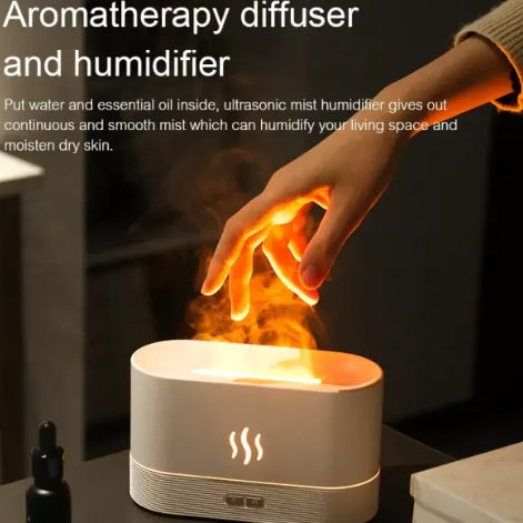 Flame Humidifier Vulcano Diffuser Portable Flame Humidifier Aroma Diffuser Air Essential Oil🔥🔥🔥
