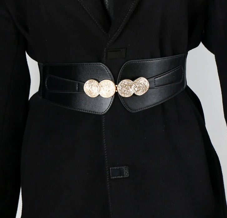 Fashion ladies decorative dresses peplum coat belt stretch elastic wide waist seal💋💋