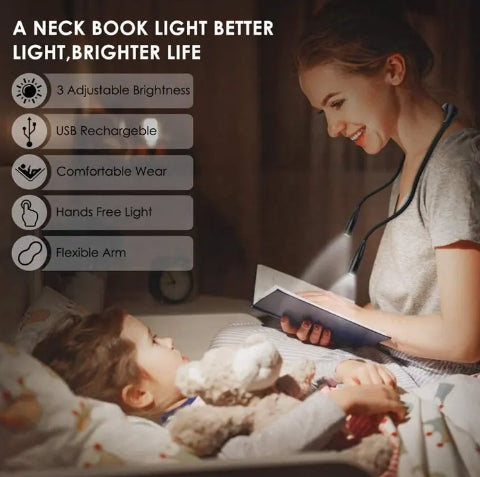 The Glocusent LED Neck Reading Light boasts a rechargeable and flexible design, along with multiple light settings. 📖🔥🔥